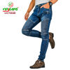 Picture of Virjeans Stretchy Ripped Design Biker Denim Jeans - Dark Blue