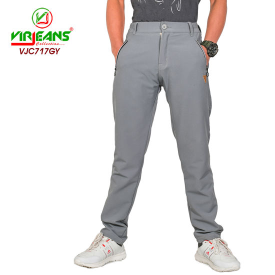 Picture of Virjeans Stretchable Lycra Streetwear Casual Trouser for Men - Grey