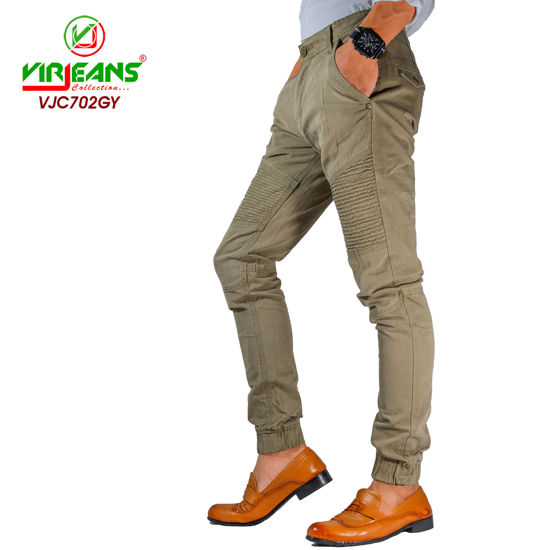 Picture of Virjeans Stretchable Cotton Joggers for Men - Grey