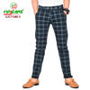 Picture of Virjeans Stretchable Cotton Check Blue Chinos Pant for Men - VJC 714