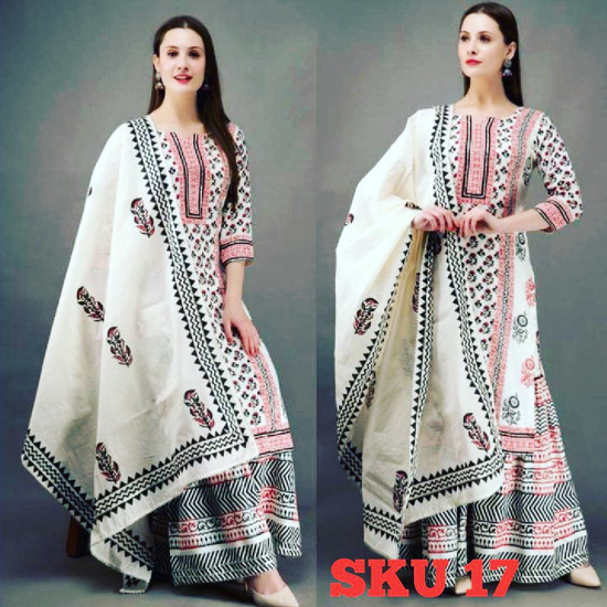 Picture of Junjely White designer Kurta