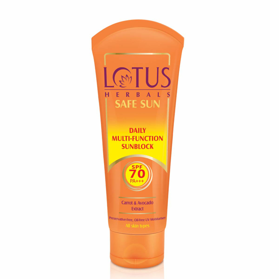 Picture of Lotus Herbals Safe Sun Daily Multi Function Sunblock Spf 70 PA+++_60g