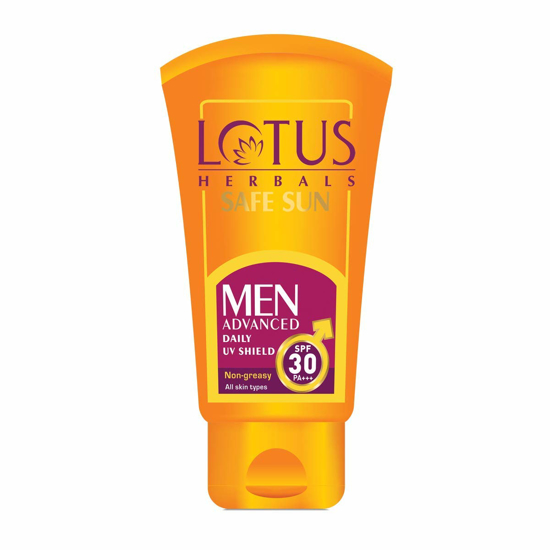 Picture of Lotus Herbals Safe Sun Men Advanced daliy UV Shield SPF 30 PA+++_100g