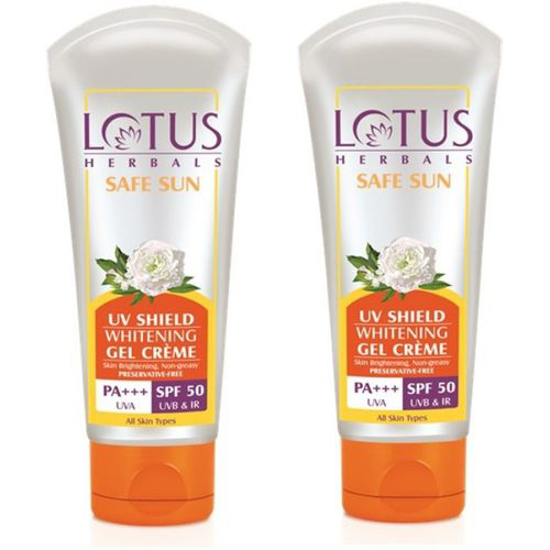 Picture of Lotus Herbals Safe Sun UV Shield Whitening Gel Cream UVA/UVB SPF 50 PA+++ (100 g)