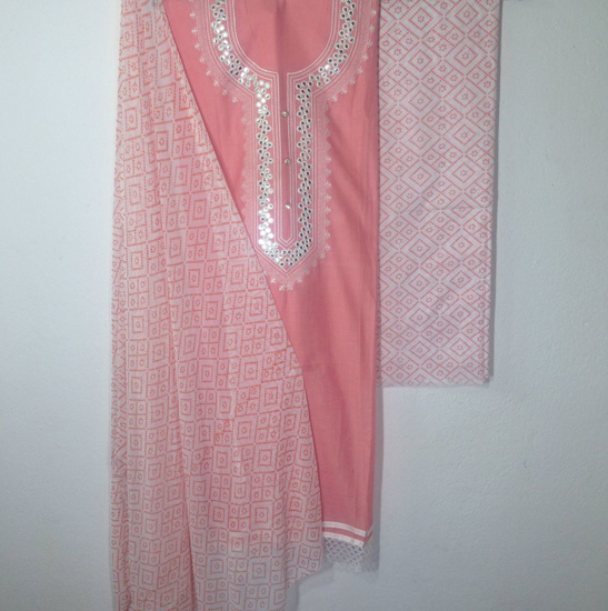 Pure Cotton Mirror Work Suit