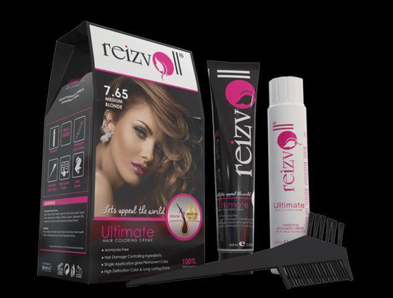 Picture of Reizvoll Ultimate Hair Coloring Creme - 7.65 Medium Blonde
