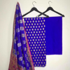 Picture of Banarasi Silk Unstitched Kurti, Suruwal, Dupatta Set