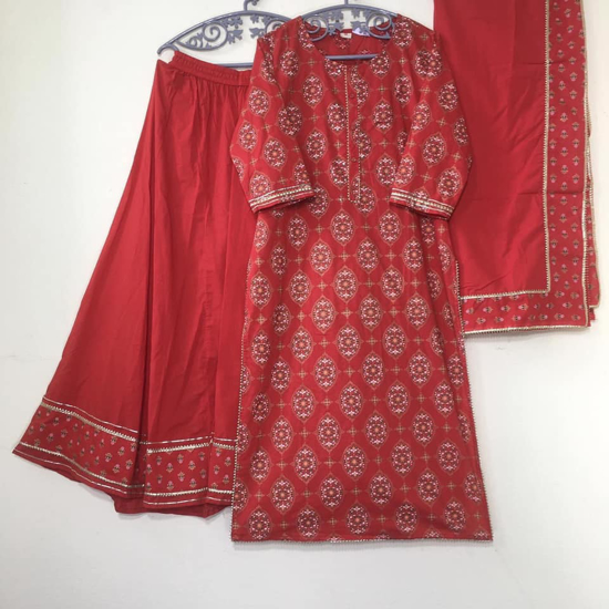 Picture of Vibrant Red Kurta Sharara Set