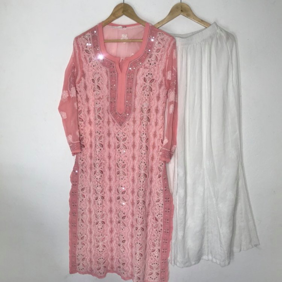 Picture of Pink Chicken Kari Kurti Set