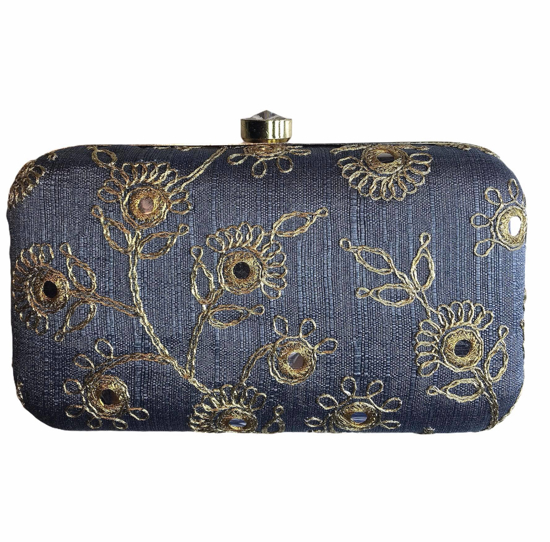Picture of Mirror work and Zari Embroidery Clutch Bag