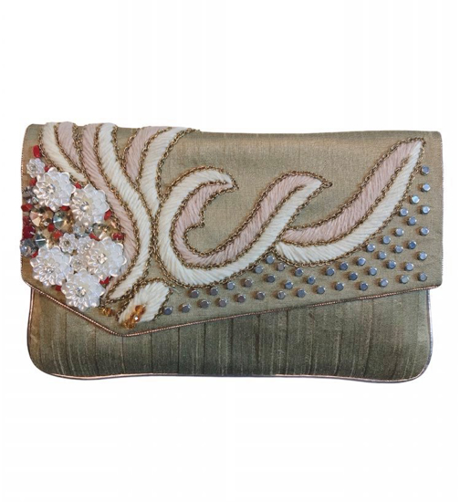 Baize Raw Silk Potli Bag