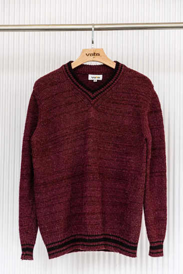 Picture of Maroon V-Neck Wollen Sweater