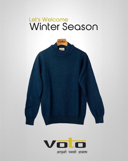 Picture of Blue Round Neck Sweater