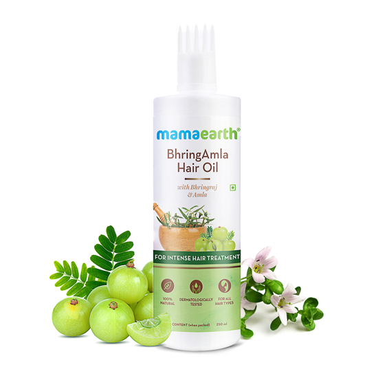 Picture of Mamaearth BhringAmla Hair Oil with Bhringraj and Amla for Intense Hair Treatment - 250ml