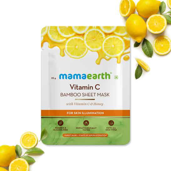 Picture of Mamaearth Vitamin C Bamboo Sheet Mask with Vitamin C & Honey - 25G