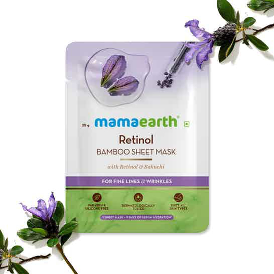 Picture of Mamaearth Retinol Bamboo Sheet Mask with Retinol & Bakuchi - 25G