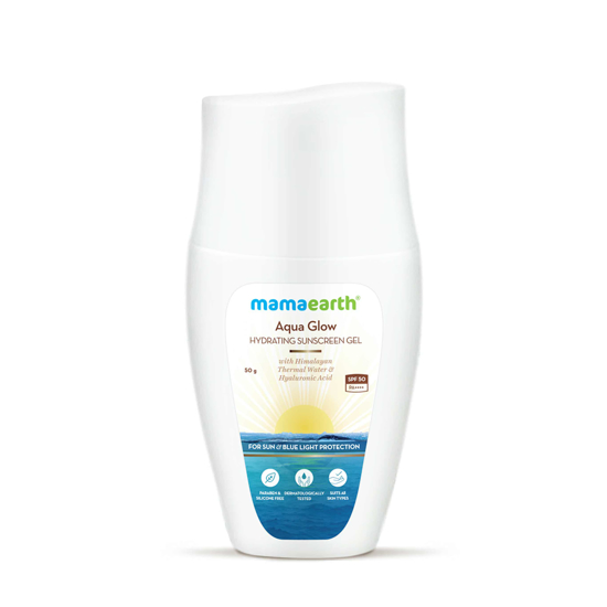 Picture of Mamaearth Aqua Glow Hydrating Sunscreen Gel with Himalayan Thermal Water and Hyaluronic Acid SPF 50 - 50 g