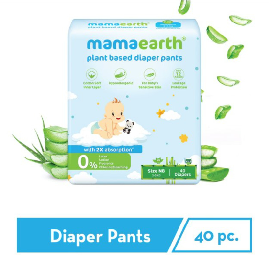 Picture of Mamaearth Plant-Based Diaper Pants for Babies – 3-5 kg (Size NB - 40 Diapers)
