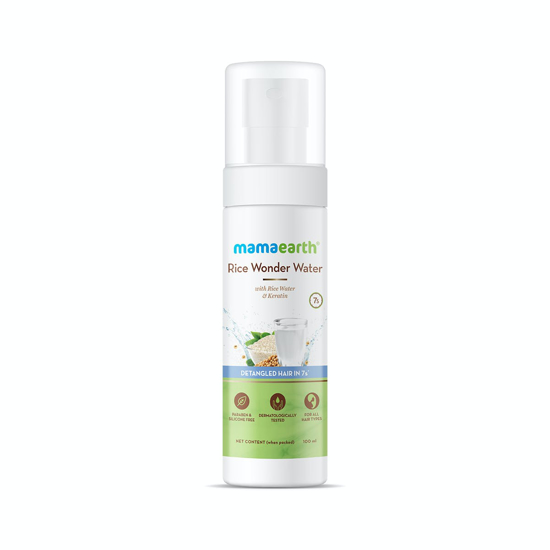 Picture of Mamaearth Rice Wonder Water Hair Serum for Women With Rice Water and Keratin For Detangled Hair in 7 Seconds - 100 ml