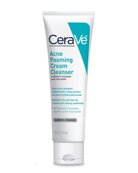 Picture of CeraVe Acne Foaming Cream Cleanser 4% Benzoyl Peroxide Acne Treatment 150ml (GC)
