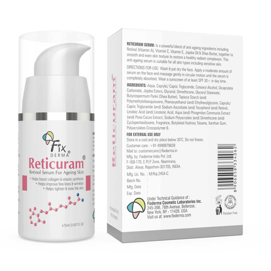 Picture of Fixderma Reticuram Serum - Retinol Serum - For Ageing Skin - 15ml