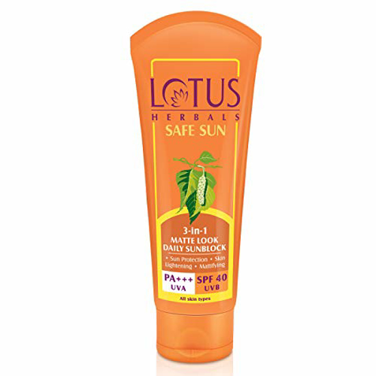 Picture of Lotus Herbals Safe Sun 3-In-1 Matte Look Daily Sunblock PA+++ Spf 40_100g