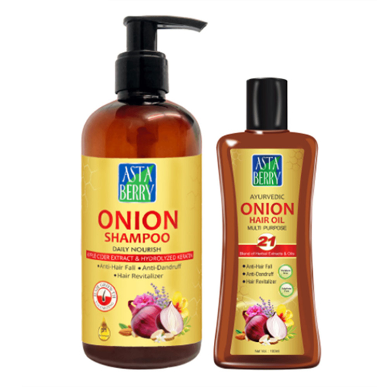 Picture of Astaberry Onion Shampoo 300ml and Onion Hair Oil 100ml